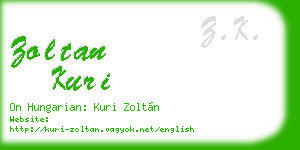 zoltan kuri business card